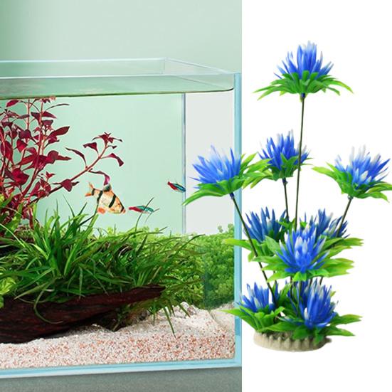 Artificial Lotus Plants Colorful Fish Tank Terrace No Fading No Pollution Realistic Easy To Clean Fish Tank Decoration