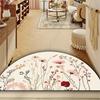 Semi Circle Art Flower Carpet Entrance Bathroom Absorbent Non Slip Floor Mat Ins Style Home Decoration