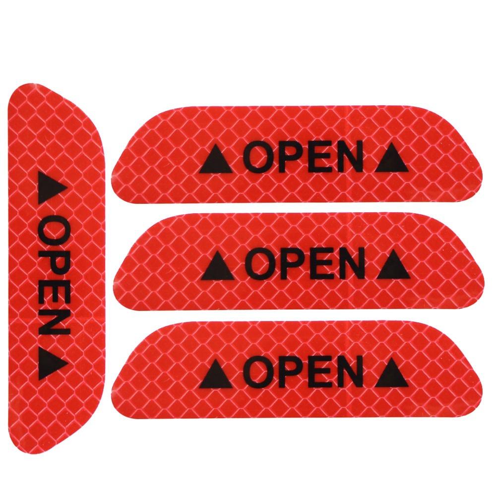 Car Open Door Sticker Door Stickers Open Sign Safety Sticker Reflective Night Warning Tape 4Pcs Decal Accessories