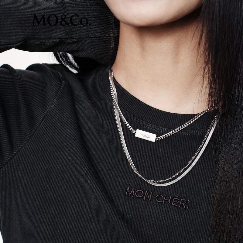 MO&Co. Women's Letter Print Slim Fit Tee