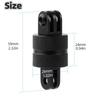 Aluminum Alloy 360° Rotatable Mount Adapter for GoPro Hero 13 12 11 10 9 8, Swivel Action Camera Connector for Helmet Bike Mount
