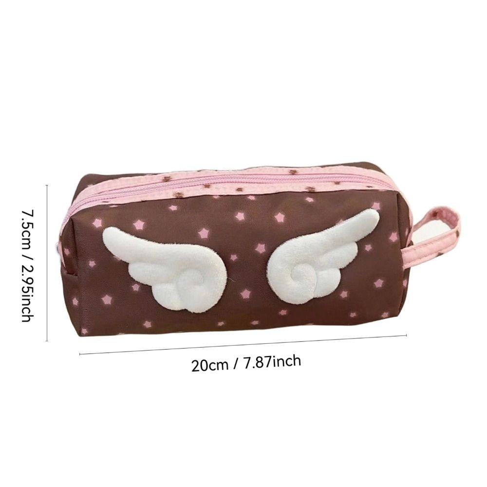 New Angel Stars Pen Bag Large Capacity with Handle Stationery Bag Cartoon Gift Cosmetic Bag Students Supplies