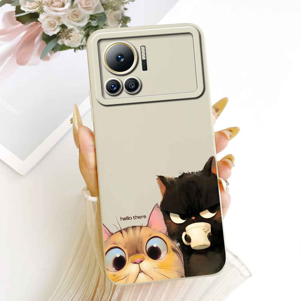 For Infinix Note 12 VIP Case Cute Cat Cartoon Flower Silicone Cover For Infinix Note12 VIP 12 Vip X672 6.7" Phone Cases Coque