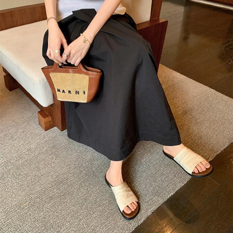 Bangkok Wrinkle Leisure Resort Beach Flat Bottom Sandals Women's Slippers Outside Wear Summer