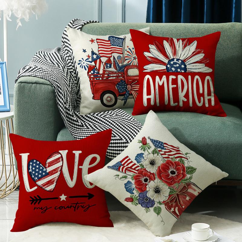 New Independence Day Holiday Atmosphere Pillowcase Sofa Bedroom Linen Home Bedside Decoration Pillowcase