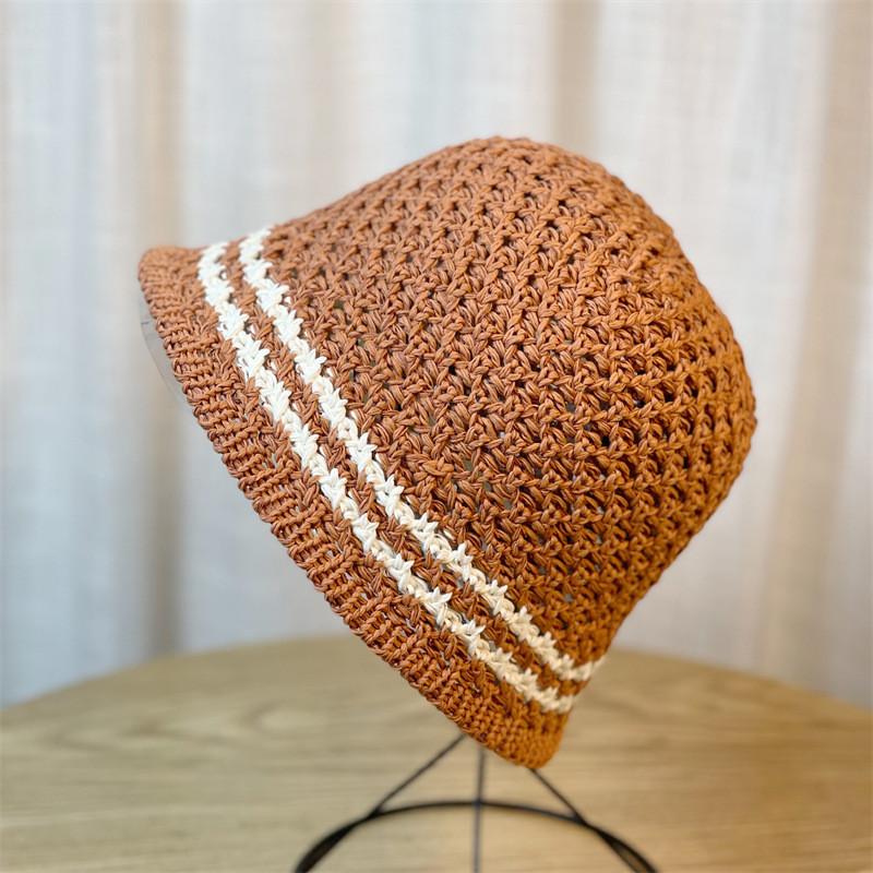 

Women s Hollow Out Breathable Sun Hat Fashionable Fisherman Hat For Summer Adjustable Size червоний