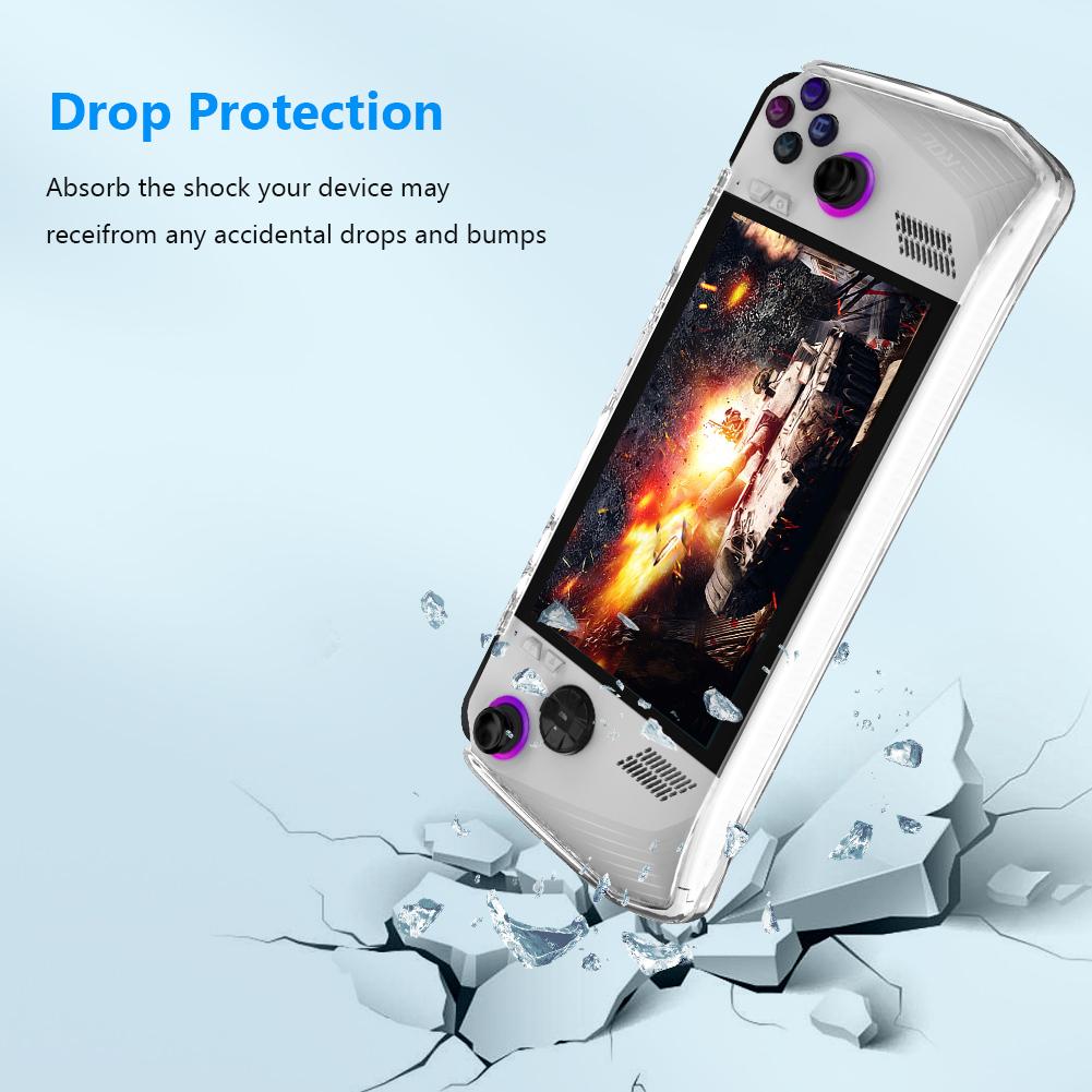 Durable Silicone TPU Protective Cover with Bracket for Asus Rog Ally Game Console Shockproof Full Protection Case