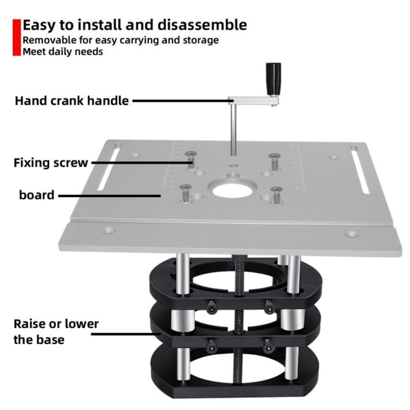 Precise Machined Woodworking Routers Lift Base 64-65mm Clamping Diameter AntiRust Lifting Platform For Trim Routers