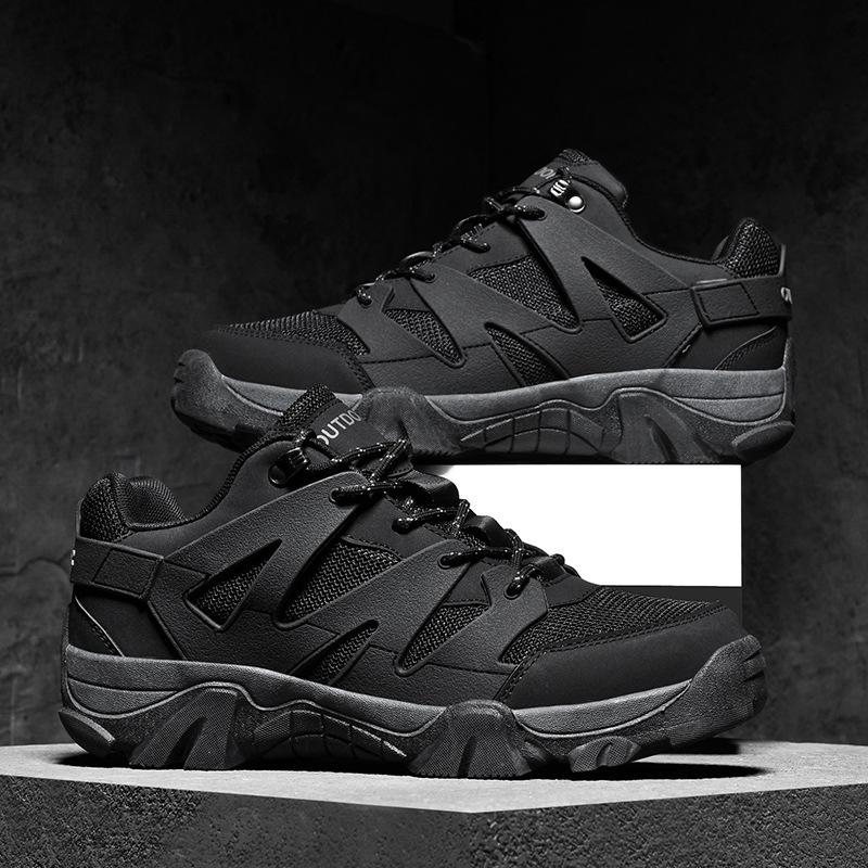 

Hiking shoes men s wear-resistant climbing non-slip shoes hiking shoes men s low-top large-size cross-border outdoor shoes 39 чёрный