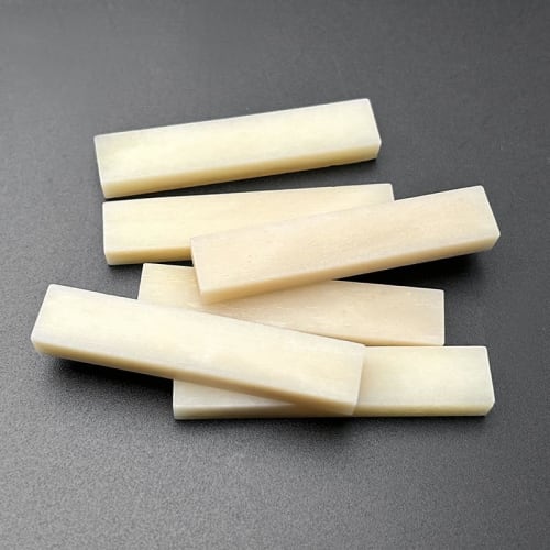SAPHUE 6 Unbleached Bone Guitar Nut Blanks for Electric Bass, Acoustic Classical Guitar, Mandolin, Banjo, and Kulele (6 Nuts)