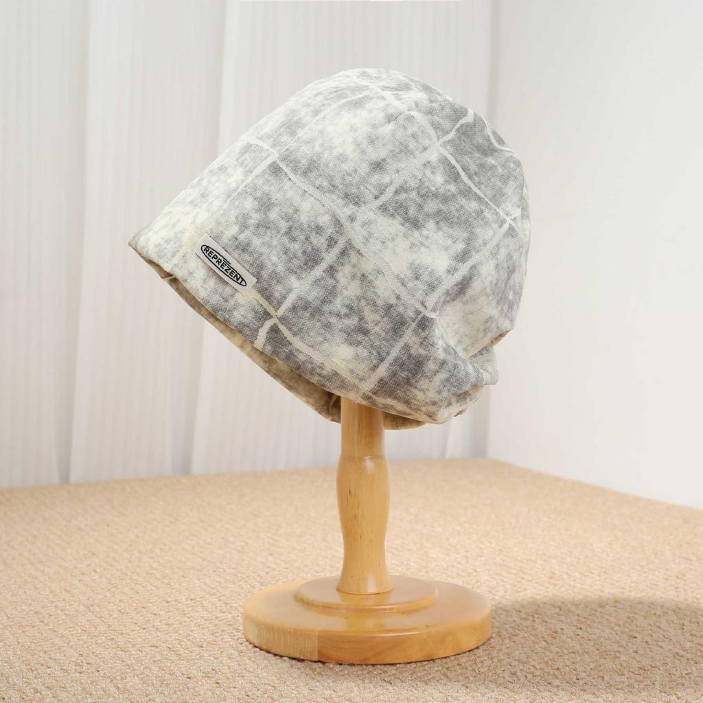 Niche Tie-dye Cold Hat Street Cool Wasteland Wind Smudging Pile Hat Showing Face Small Bag Head Hat Woman