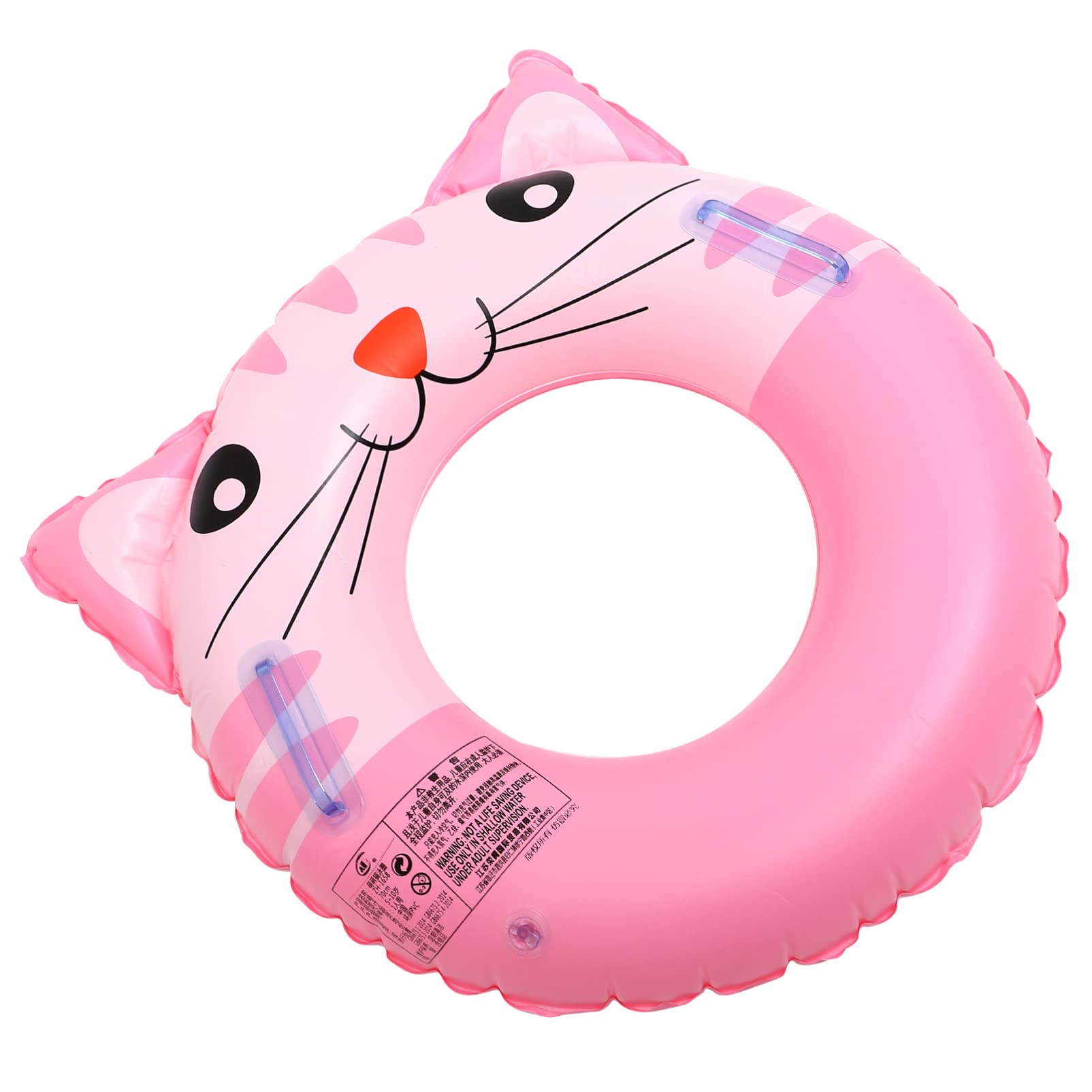 

POPETPOP Надувной круг для плавания с кошкой для детей 70 см розовый, кольцо, ручки, рисунок, милый, пляж, плавание, бассейн, лето, размер,