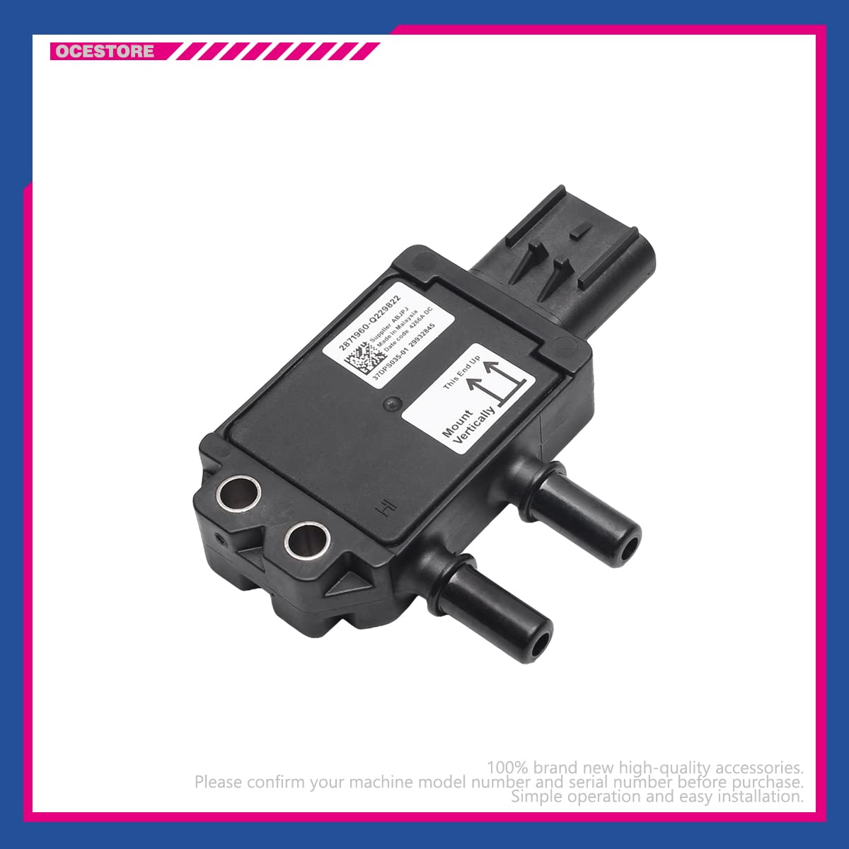 

OCESTORE 904-7127 Ex haust Gas Differential Pressure Sensor 2871960 Replacement for Harvester 5900i SBA 5500i 5600i 114SD 108SD Cascadia Coronado M2