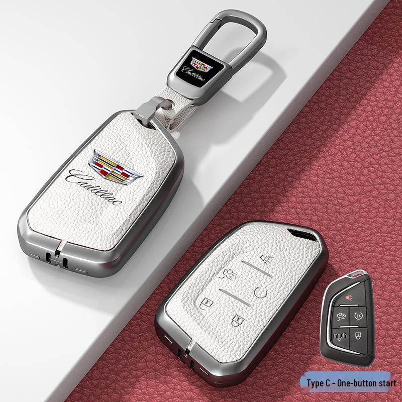 Lädernyckelskydd för Cadillac XT5/CT6/XT4/XTS och ATSL – Unisexdesign med spänne