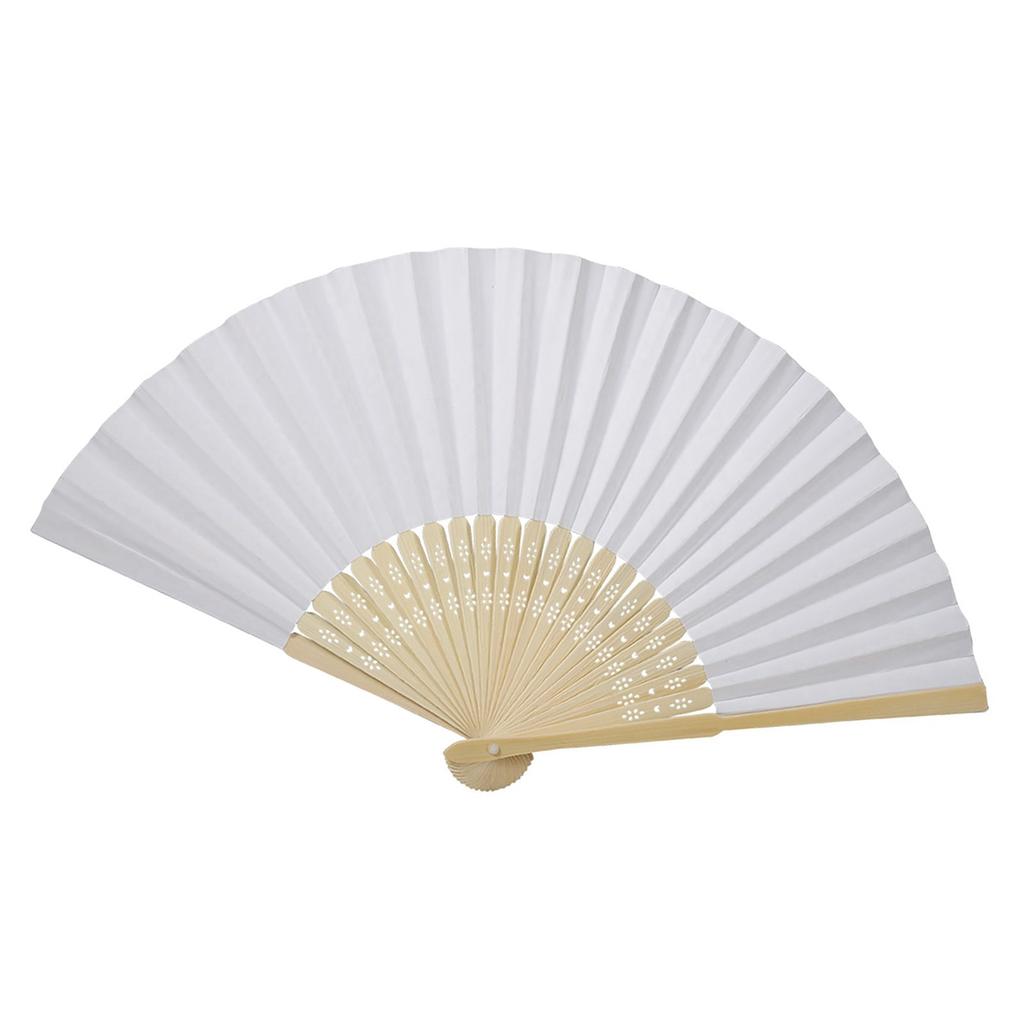 Various Colors Chinese Folding Bamboo Ribs Fan DIY Blank Paper Fan Wedding Shower Party Decor