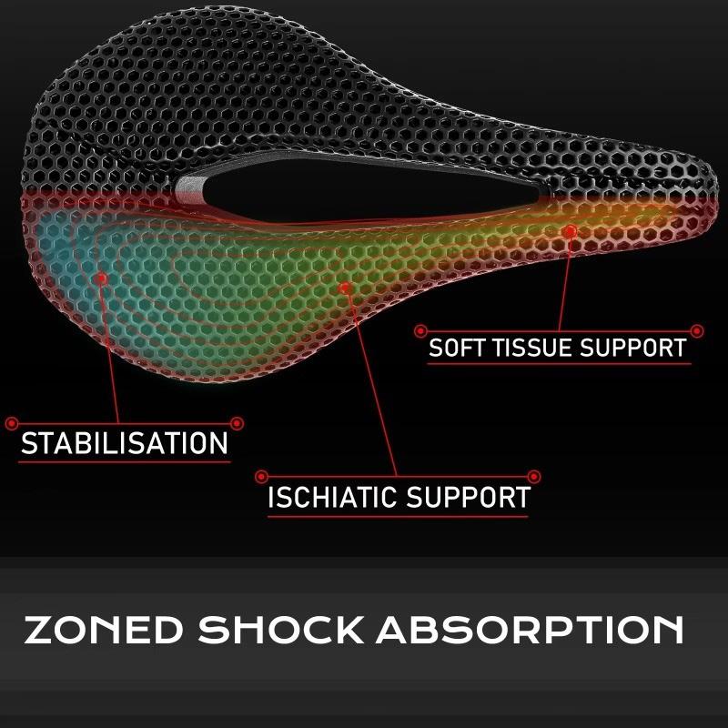 BUCKLOS Bicycle Saddle 3D Printed Carbon Fiber Road Bike Seat Cushion Breathable Ultralight Cycling Seats Cycling Accessories