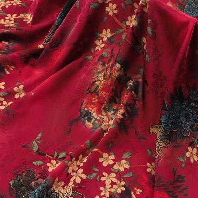 Chinese-style Imitation Silk Cloud Gauze High-end Fabric Soft Cotton Silk Printed Fabric DIY Cheongsam Dress Hanfu Clothing