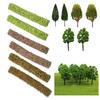 9Pcs Miniature Shrub Strips & 6Pcs Model Trees For Realistic Diorama Scenery For DIY Landscapes For Create DIY Natural Look