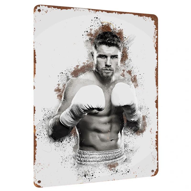 

Boxing Champion Iron Art Decor Modern Sports Themed Wall Hanging for Home Gym Office Decoration 20x30cm（7.8x11.8inch）