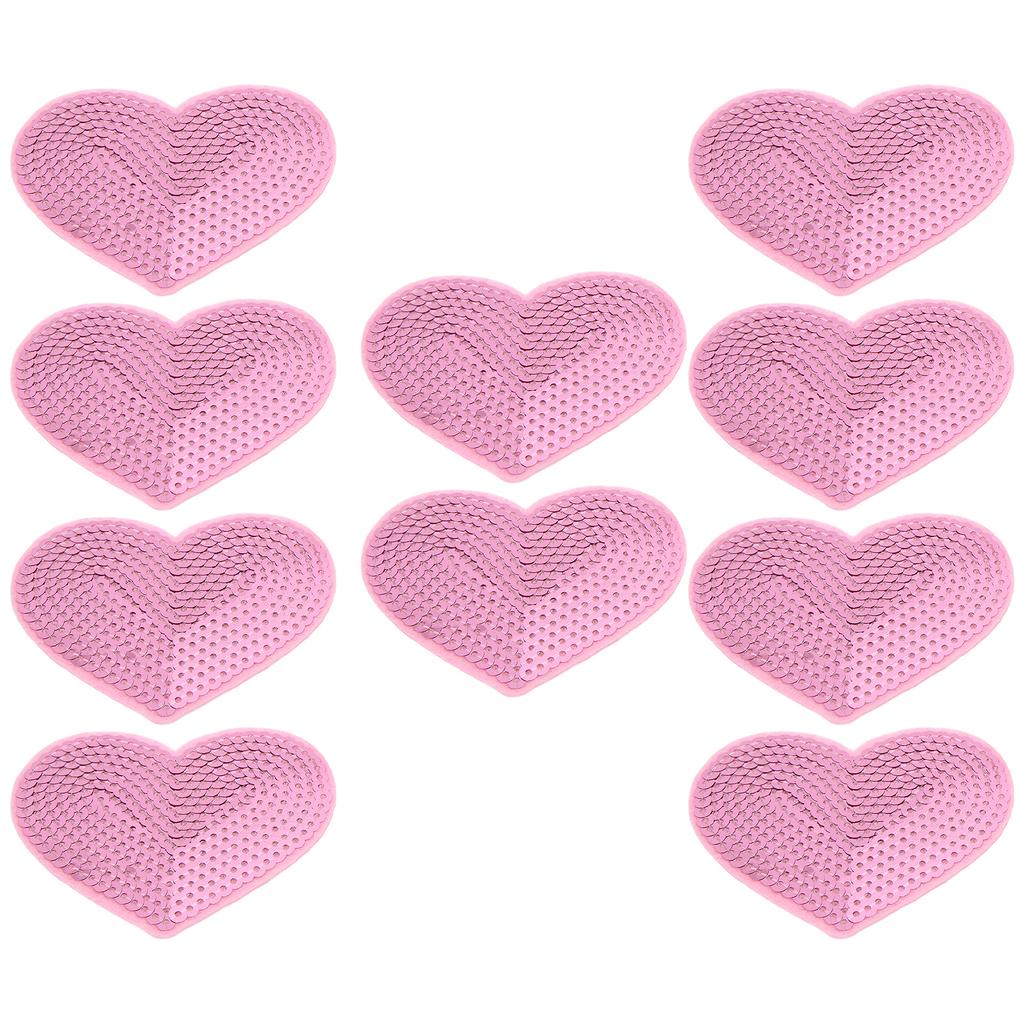 10Pcs Iron On Patches Pink Heart Lightweight Durable Cotton Wide Application Iron Patches for Shirt Jean Jacket