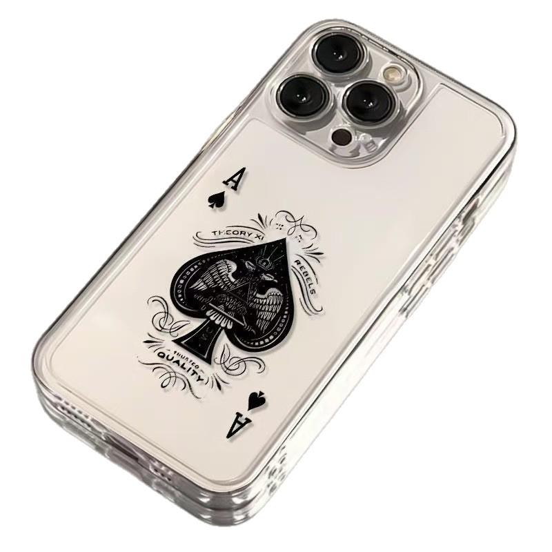 New Ace of Spades iPhone Case: Compatible with iPhone 17, 16 Pro, 15 Pro Max, 14, and 13 - Unique Design for European & American Styles.