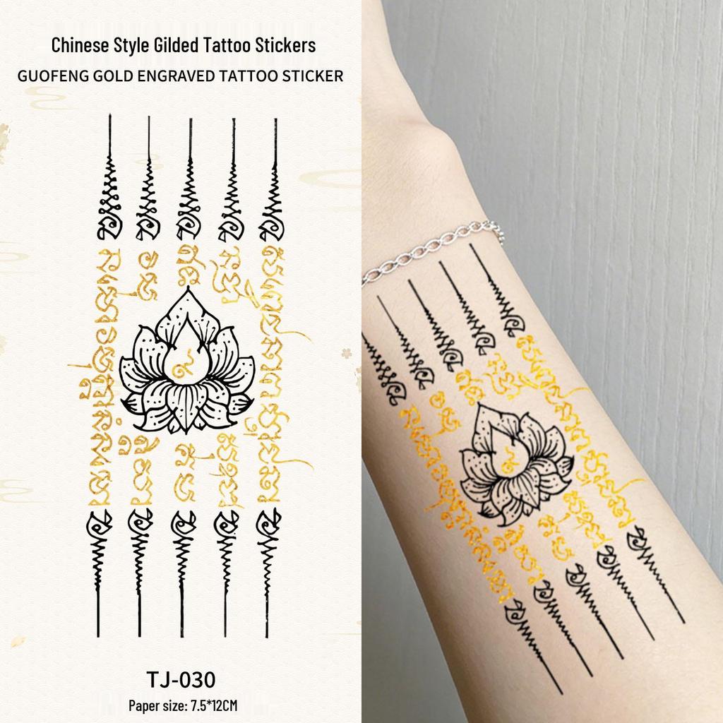 Chinese Style Waterproof Phoenix & Koi Tattoo Sticker - Long-lasting, Aesthetic Dunhuang Design for Arm & Collarbone