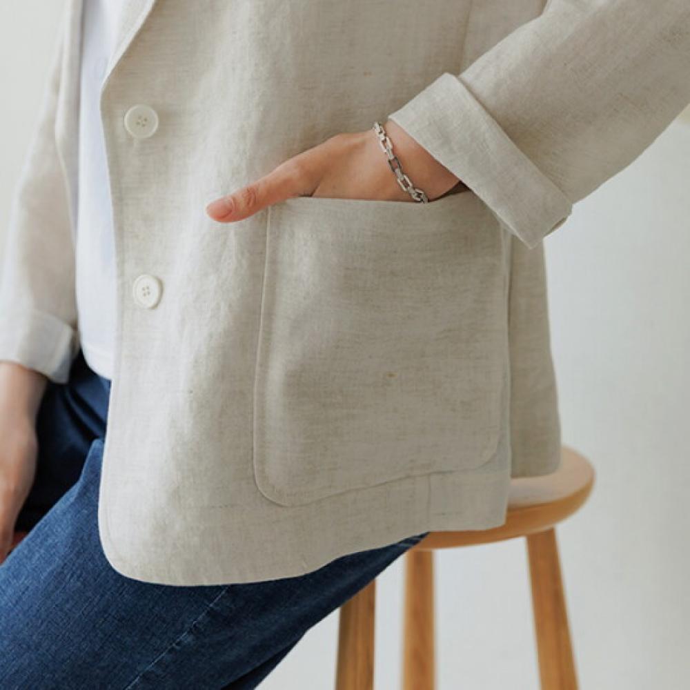 Dedra The Black Linen Jacket Black Oue3016