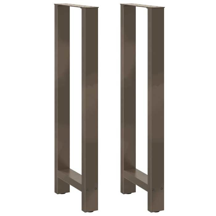 VidaXL Bar Table Legs In Natural Steel, 2 Pieces, 50 X (110-111) Cm 4013355