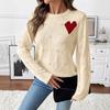 2025 Versatile Autumn Heart Pullover Sweater for Women - Valentine's Edition