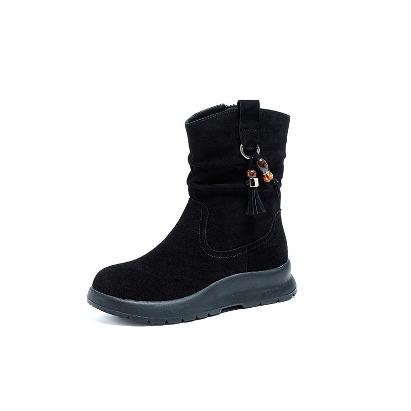 

Ретро Универсальные Полусапожки Женские Кисточки Плоская Подошва Ботинки Мартин Круглый Носок Узкие Ботинки с Мехом Повседневные Ботинки Maillard Tide 40