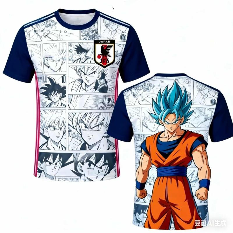 Dragon Ball Son Goku Japan National Team Soccer Jersey 3D Quick Dry T-Shirt For Men Women Fans Outdoor Sports Training Clothing
