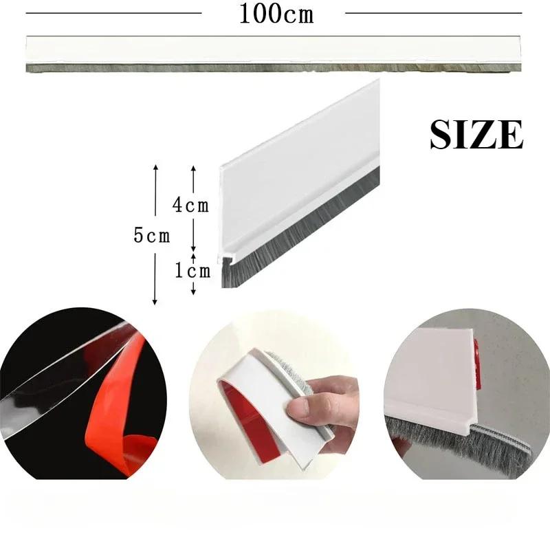 Těsnící lišta spodní části dveří 1m PVC Zarážka dveří Proti hmyzu Hlodavcům Větru Zvuková bariéra pro mezeru ve dveřích Hardware Příslušenství Zvukotěsný