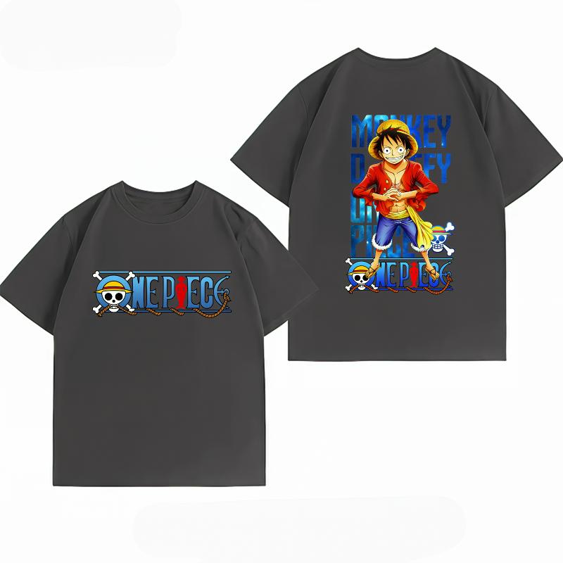 Unisexs Clothing New 100 Cotton Breathable Summer TShirt Bandai One Piece Luffy Print Casual Streetwear Unisexs Tops