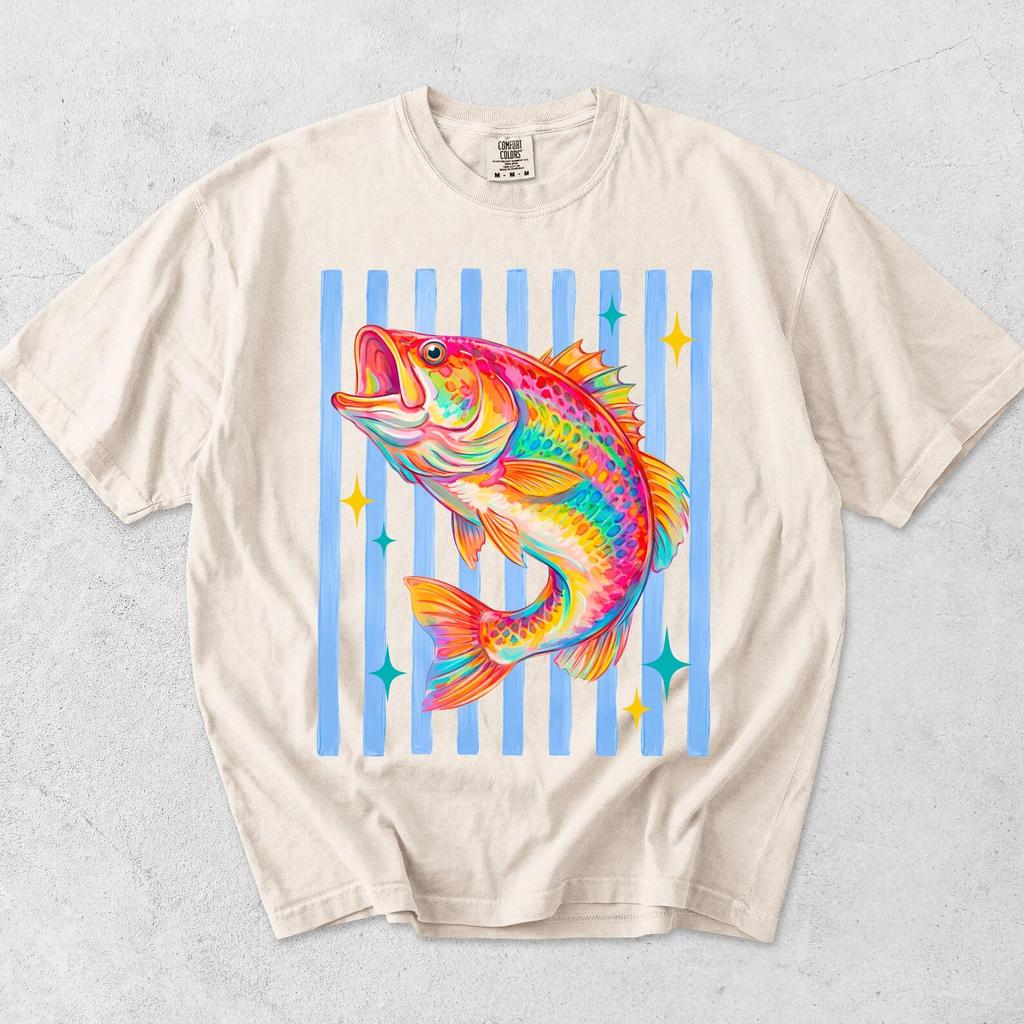 Bass Fish Graphic T Shirt, Retro Largemouth Bass Fishing Tee, Fisher Gifts