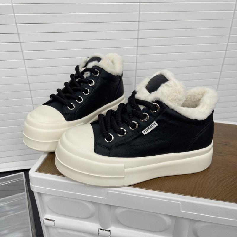 Snow Boots Women's New Winter Velvet Thickened Martin Boots Women's Shoes Short Boots Inner Heightening Platform Cotton Shoes