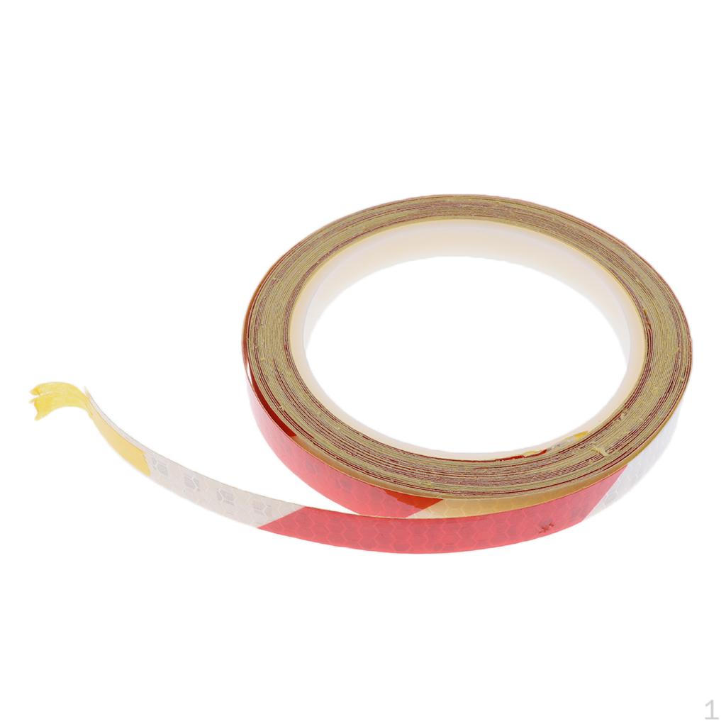 Car Motorcycle Wheel Rims Light Reflective Sticker Decals Tape Red White
