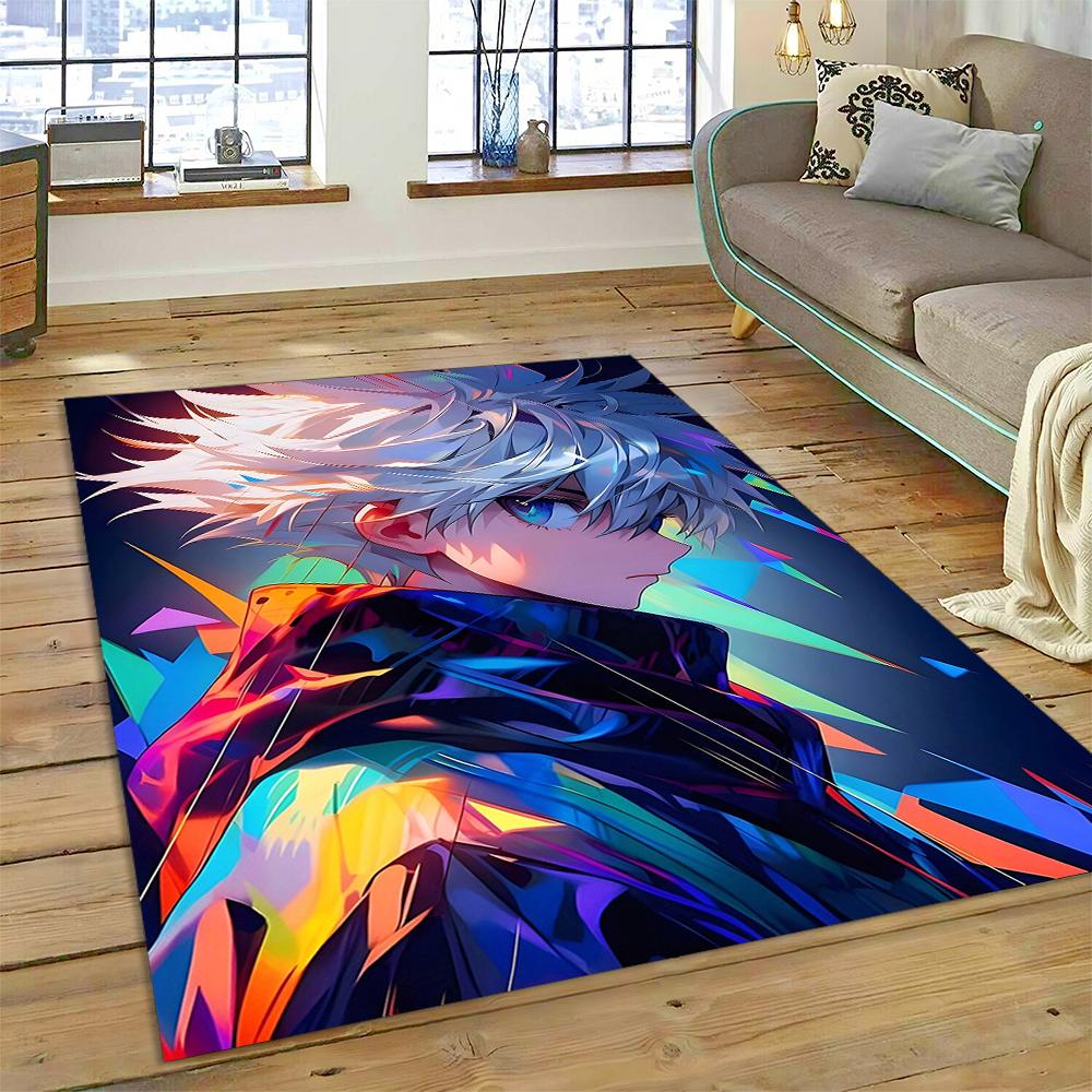 HXH Hunter X Hunter 3D Killua Zoldyck Cartoon Anime Carpet Rug for Living Room Bedroom Home Sofa Decoration,Non-slip Floor Mat