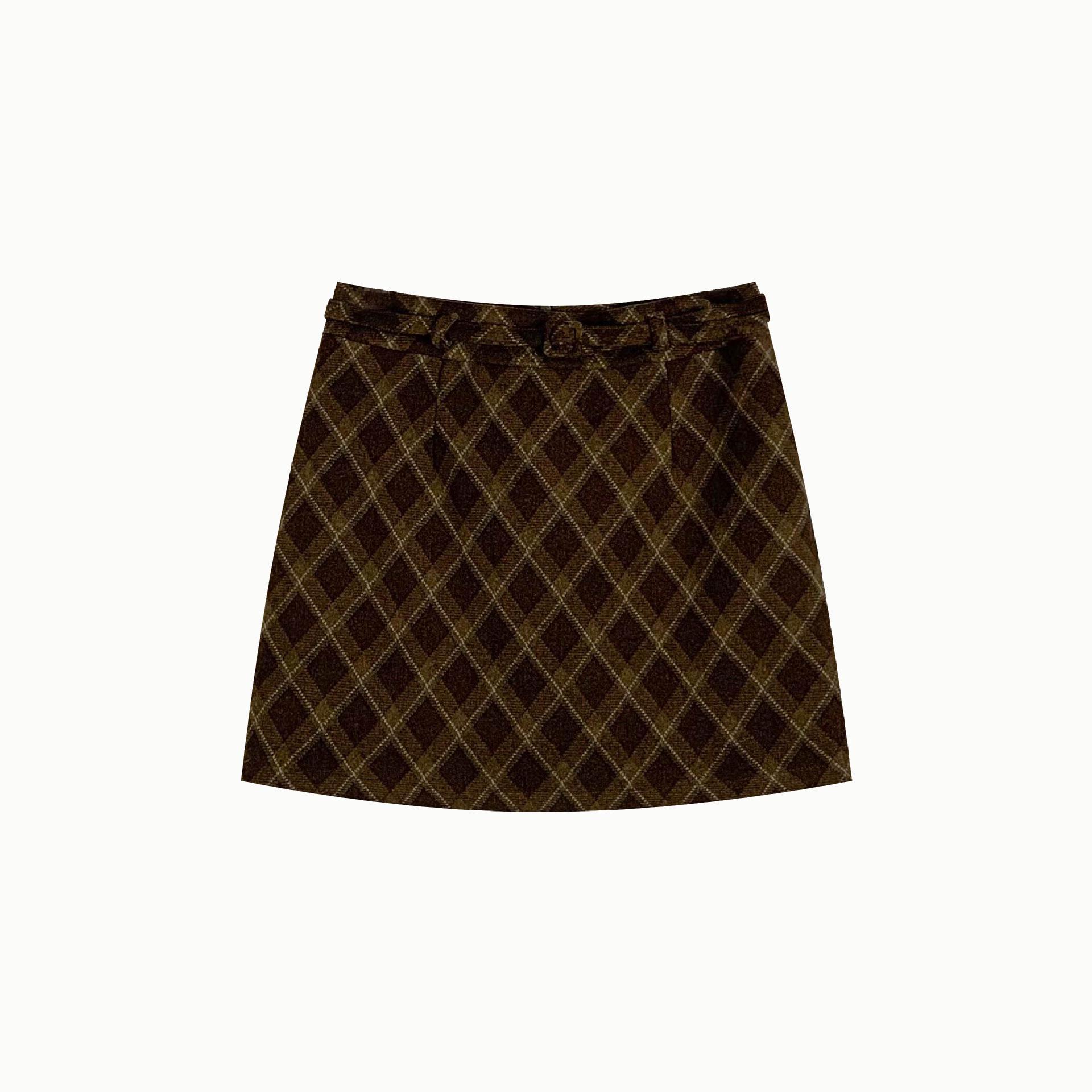 

MOXI Shisanhang Women s Winter Plaid Diamond Pattern Casual Skirt - Clearance, No Returns/Exchanges Medium армия зеленый