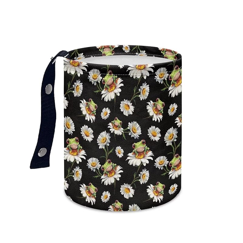 Daisy Cute Collapsible Portable Trash Can for Car Front Seat, Back Seat, Floor, Headrest Rubbish Bin