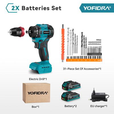 2 In1 Brushless Electric Screwdriver Hammer Cordless Drill Impact Multifunctional Power Tool For 21V 18V Battery