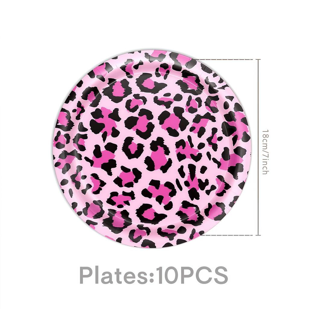 Rosa Leopard Geburtstagsparty Dekoration Tier Leopard Thema Geschirr Becher Teller Banner Ballons Geburtstagsparty Zubehör Geschenke