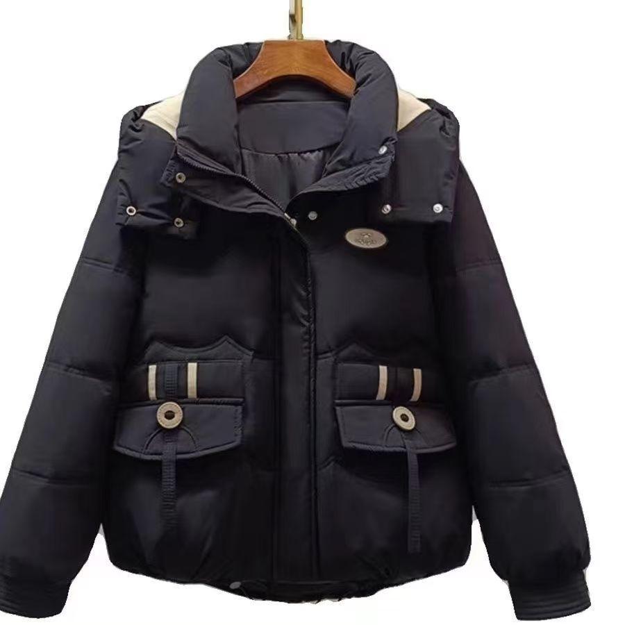 Down Padded Jacket Short Winter Padded Jacket Fashion Warm Hooded Loose Thick Padded Jacket