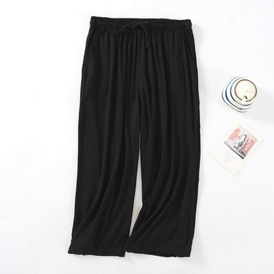 Men's Casual Modal Cropped Pants - Comfortable for Outdoor, Pajama, or Home Wear - Loose Fit for Spring and Summer.