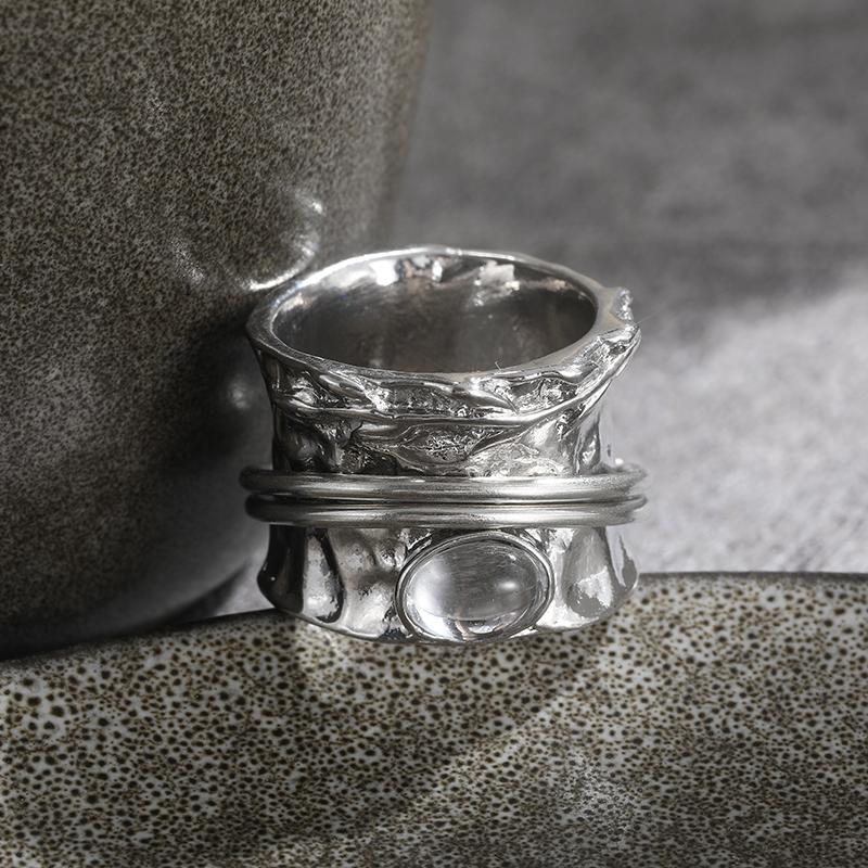 Bagues Vintage en pierre de lune tibétaine pour femmes, grandes bagues en cristal de guérison, style Boho Antique indien, bijoux fins, cadeaux pour filles et dames