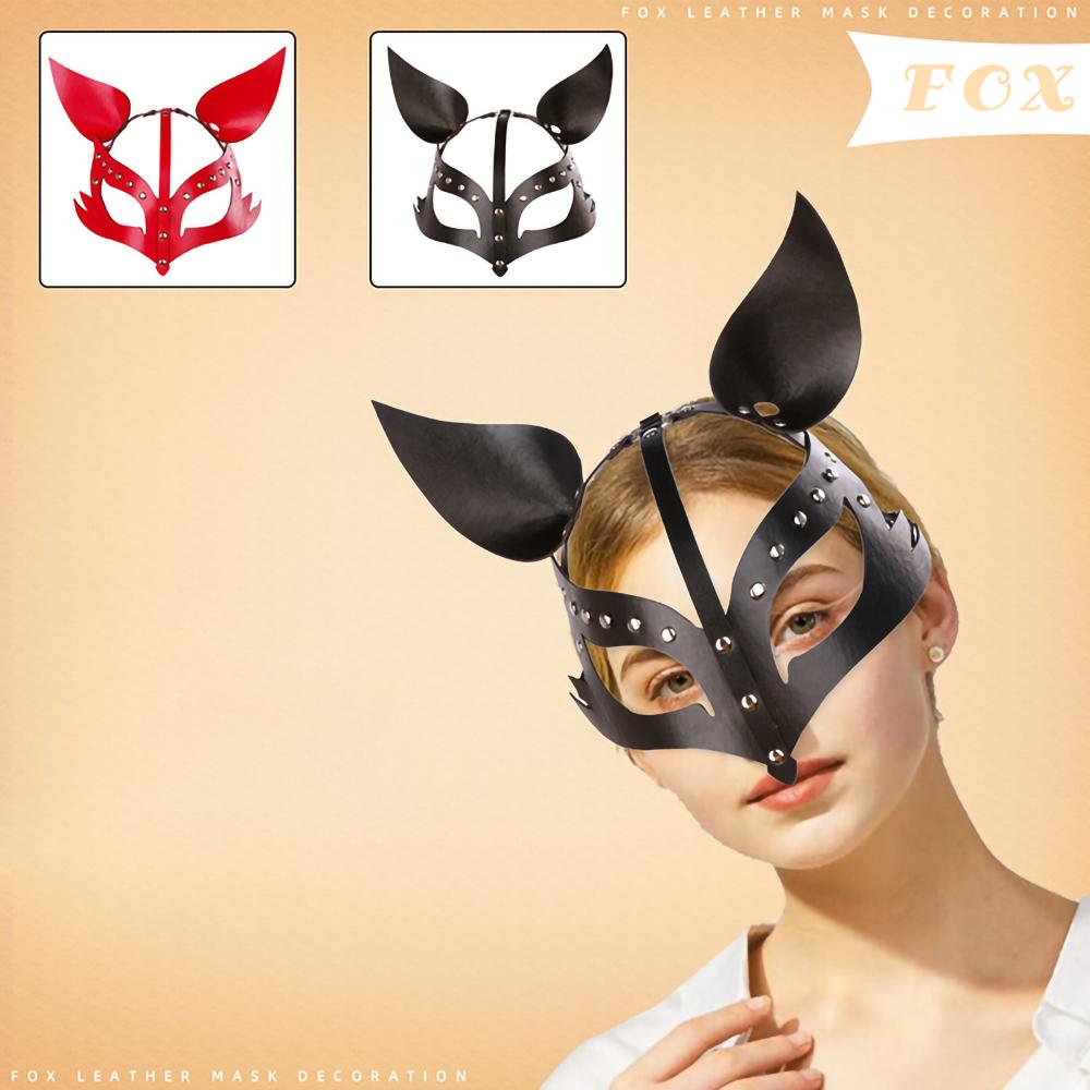 Punk Leather Fox Rabbit Cat Mask Collection Dance Party Halloween Carnival Animal Masquerade Costume Accessories Props