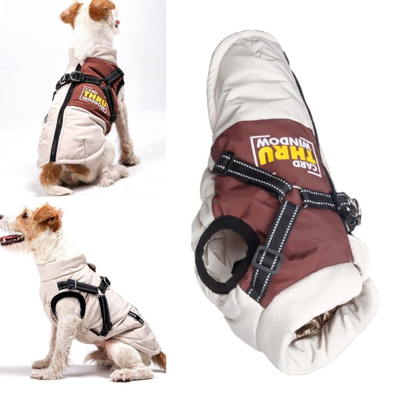 Cold Weather Protections Dog Coat for Large Dog Windproof Comfortable Winter Warm Jackets for Breeds Outdoor Activity