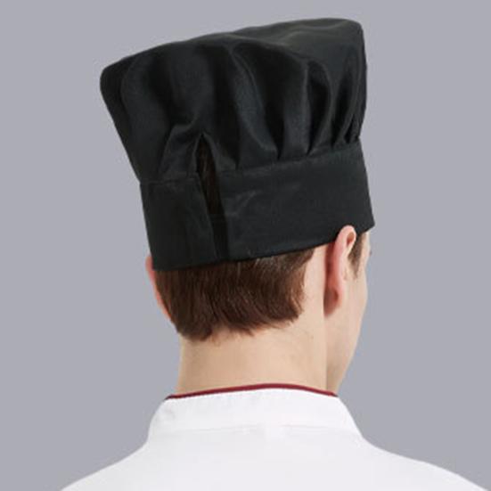 Yousheng Chef Hat Solid Color Flat Top Pleated Design Breathable Cotton Chef Hat Adjustable Fit Lightweight Cooking Cap