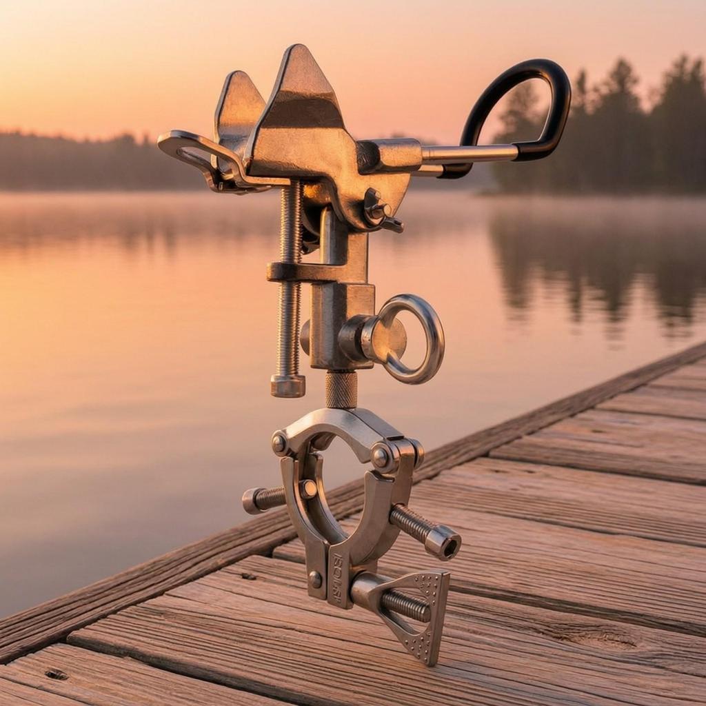 Fishing Rod Support Bracket Multi-position Clamp for Boat Hull Rails