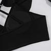 Bikini a tre pezzi alla moda europeo e americano con top arricciato