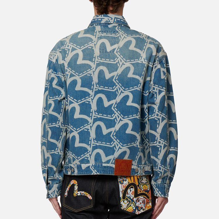 Evisu Full Print Seagull Denim Jacket Men Jackets Denim-Blue 2EAHTM2DJ722LFCT